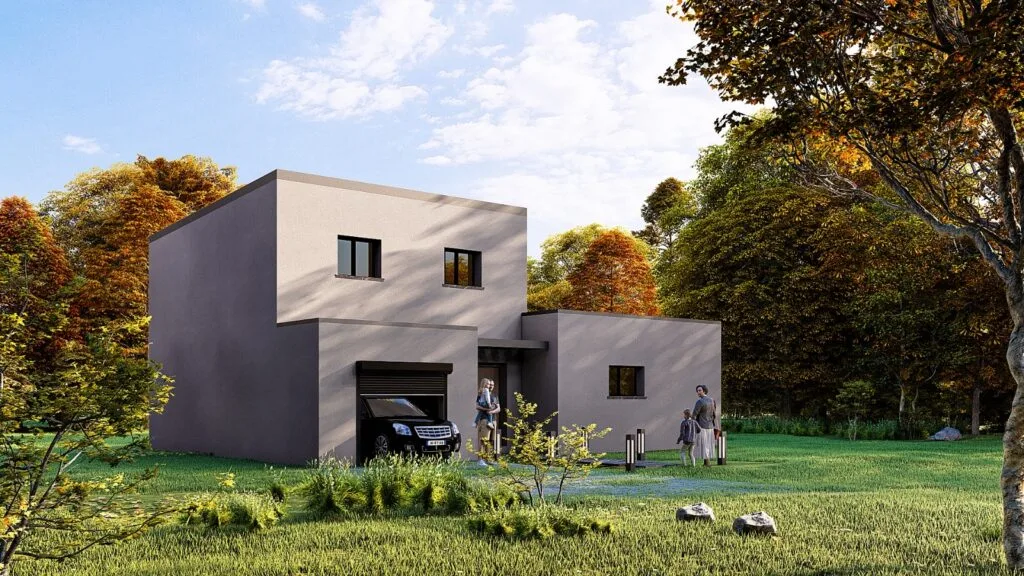 Maison neuve contemporaine construite par ADK Bâtiment en Finistère